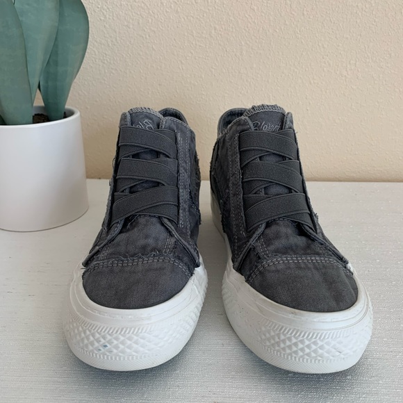Blowfish Malibu Mamba Gray Washed Canvas Platform Sneakers Woman’s 8.5 - Picture 5 of 14